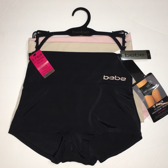 bebe Other - 3 Pack Bebe Hi-Wasted Microfiber Shaping Shorts